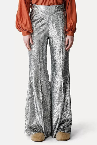 Encanto lurex fil coupe velvet flare pants-Pant-Forte Forte-Debs Boutique